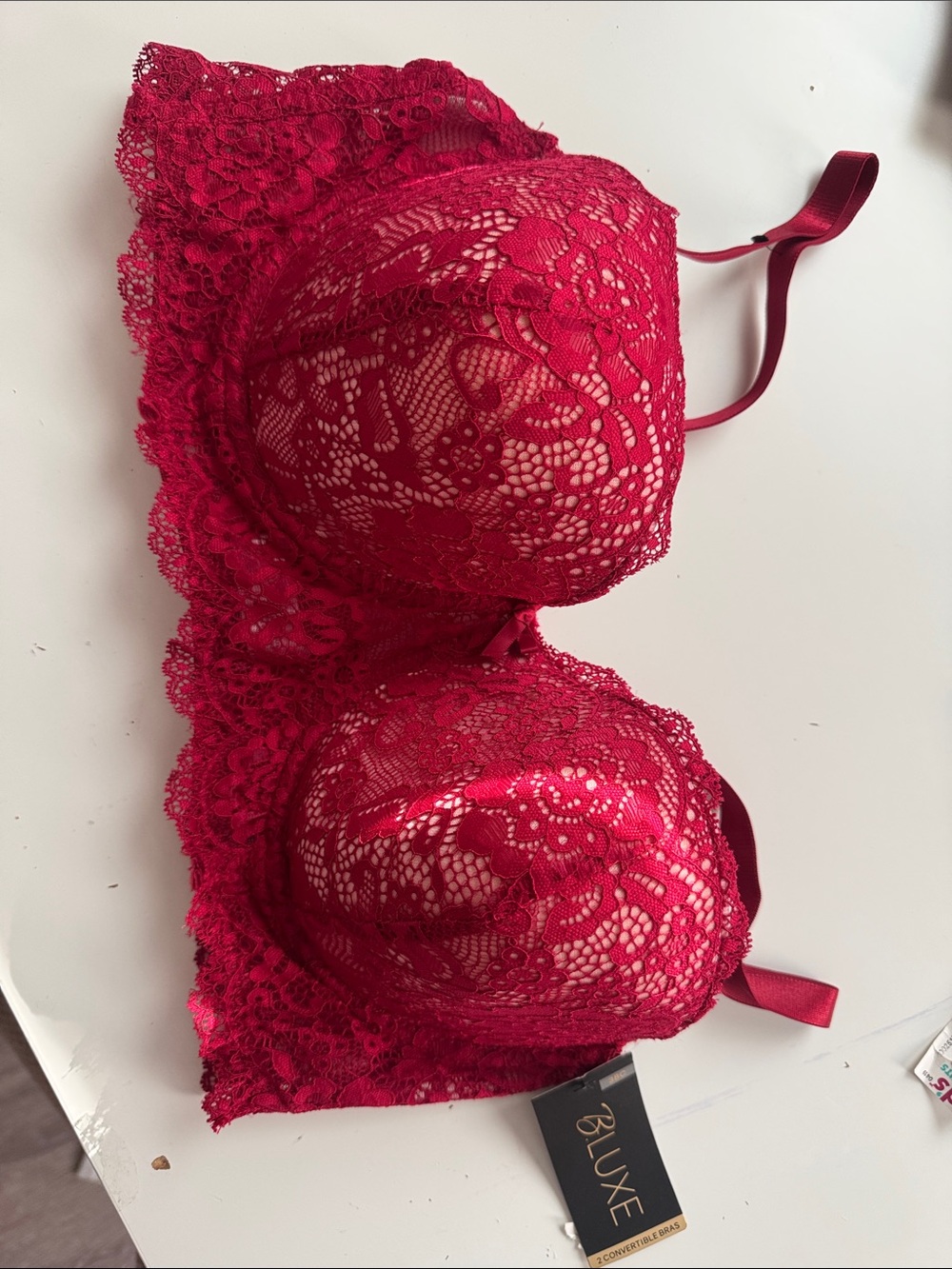 Luxe Hot Pink Lace Push-Up Bra